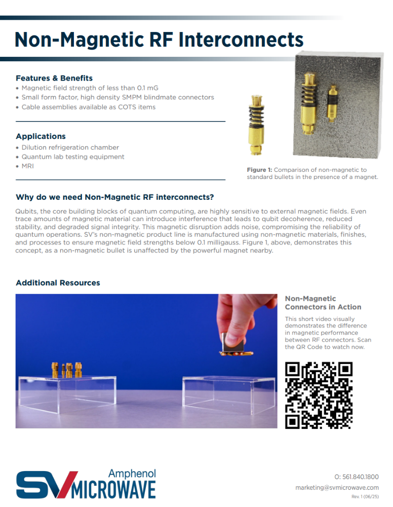 Non-Magnetic RF Interconnects Application Note